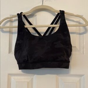 Lululemon Athletica Black Camo Strappy Sports Bra